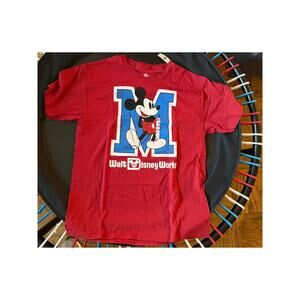 Disney Parks Unisex Mickey Mouse "M" Red T-Shirt, Large, BNWT